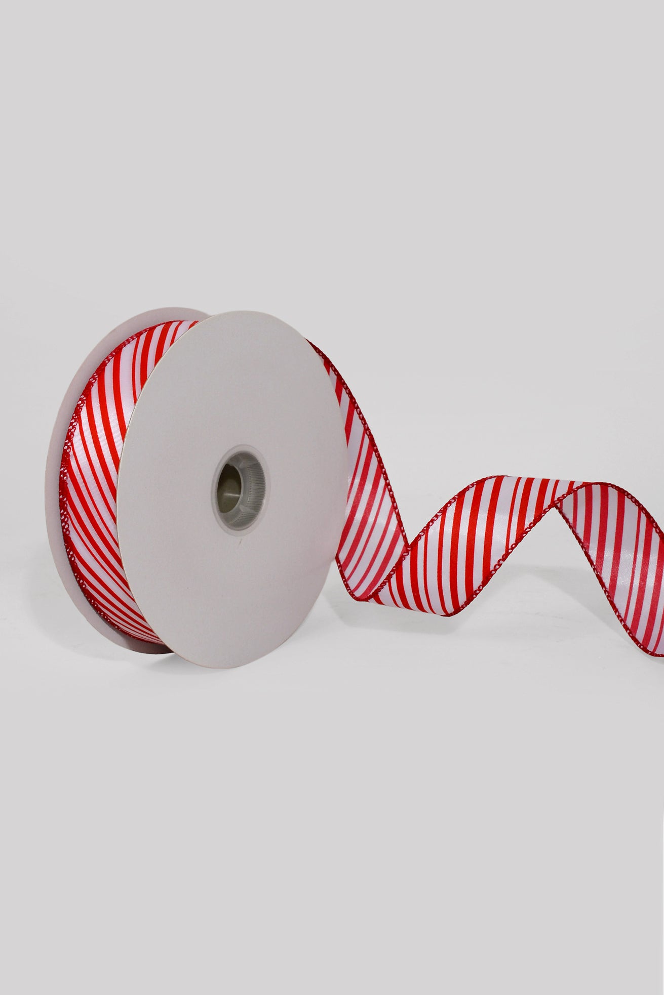 1.5" X 50Yds Peppermint Ribbon Red/White