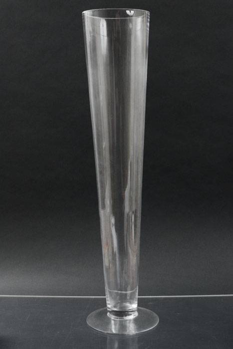 5" X 24" Glass Fluted Glass Vase Clear