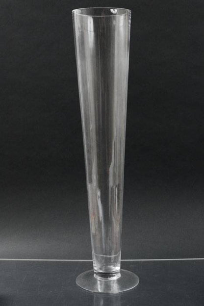 5" X 24" Glass Fluted Glass Vase Clear