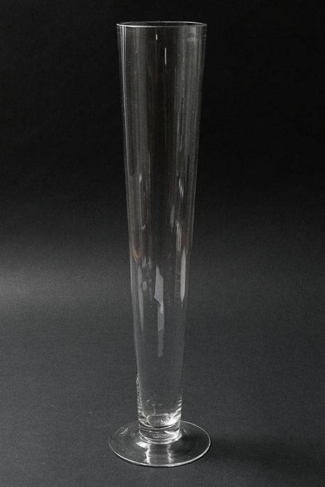 4&quot; X 20&quot; Fluted Glass Vase Clear