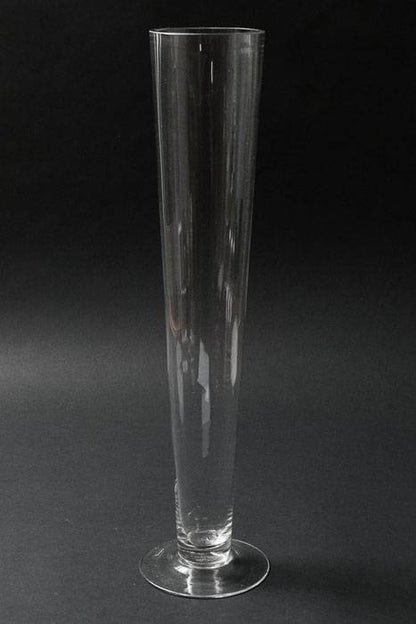 4&quot; X 20&quot; Fluted Glass Vase Clear