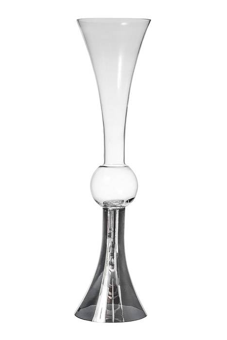 24&quot; Reversible Glass Vase Clear/silver