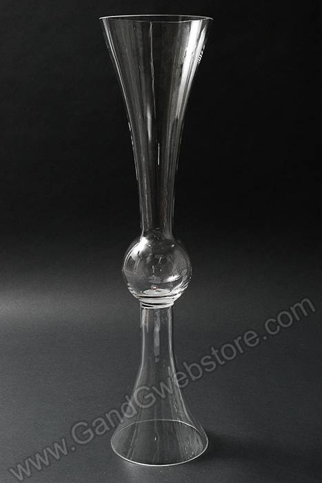 23.75&quot; Reversible Glass Vase Clear