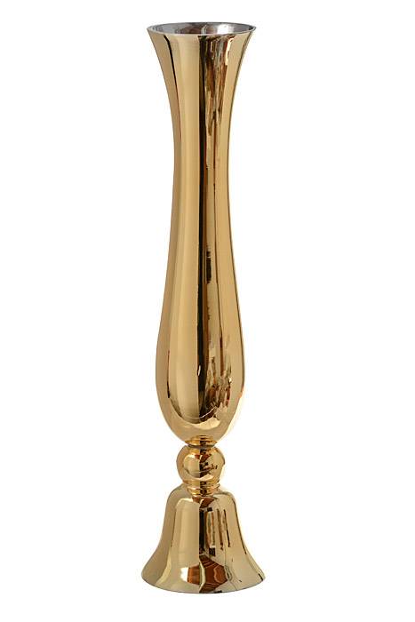 5.5&quot; X 23.75&quot; Reversible Glass Vase Gold