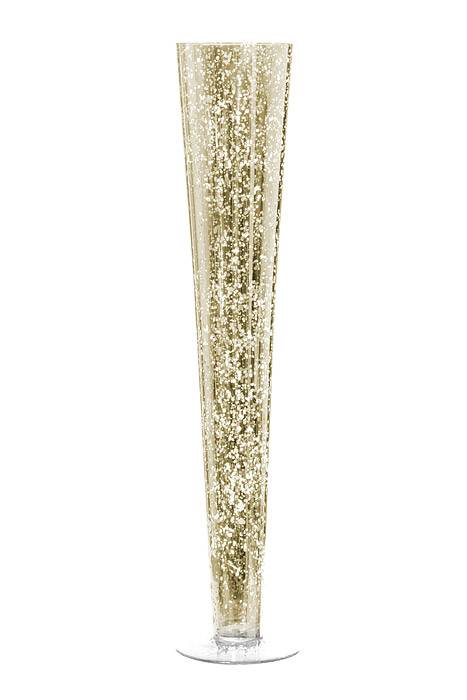 4.5&quot; X 23.5&quot; Trumpet Mercury Glass Vase Gold