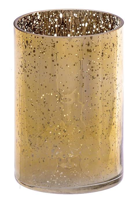 4" X 6" Mercury Glass Cylinder Vase Gold