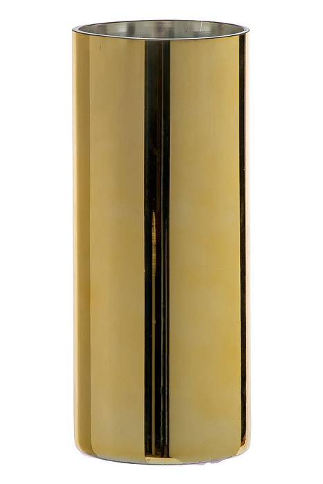 4" X 10" Cylinder Glass Vase Gold