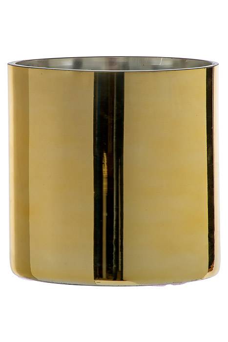 5" X 5" Cylinder Glass Vase Gold