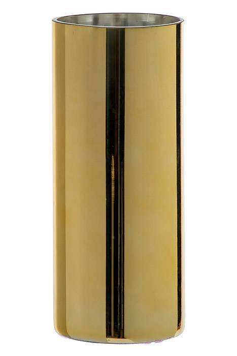 5" X 12" Cylinder Glass Vase Gold