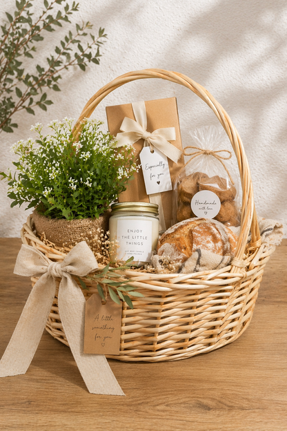 14" Oval Willow Basket Natural