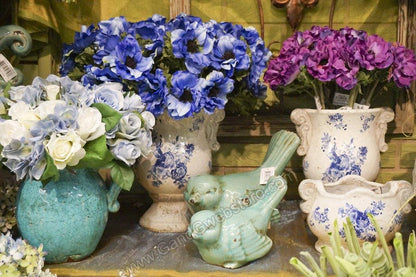 15" Silk Anemone Spray Blue Pkg/3