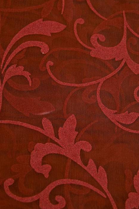 54" X 3yds Sheer/flocked Damask Sheet Burgundy