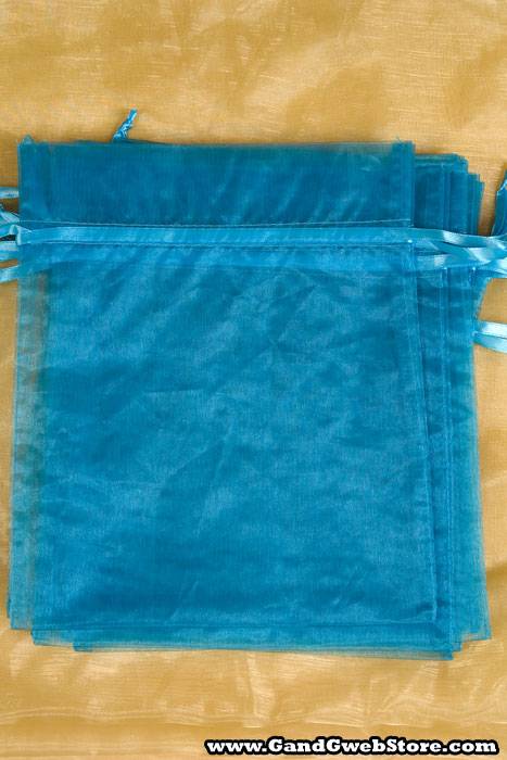 8" X 10" Organza Bag Turquoise Pkg/12