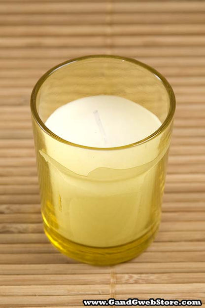 Votive Candle In Glass Bright Yellow Pkg/25