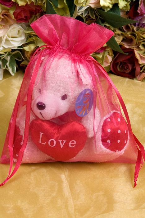 8" X 10" Organza Bag Fuchsia Pkg/12