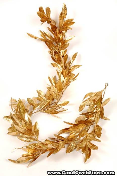6ft Bay Leaf Garland Gold