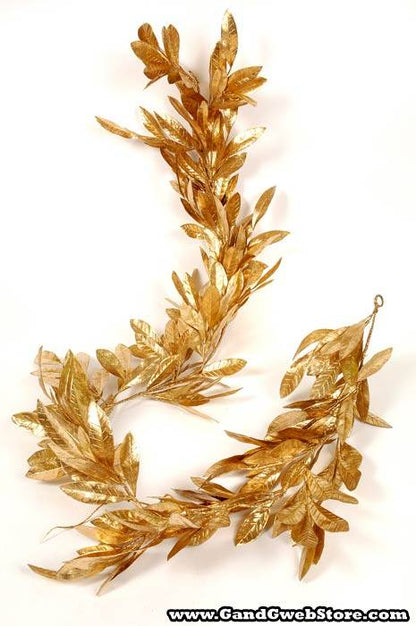 6ft Bay Leaf Garland Gold
