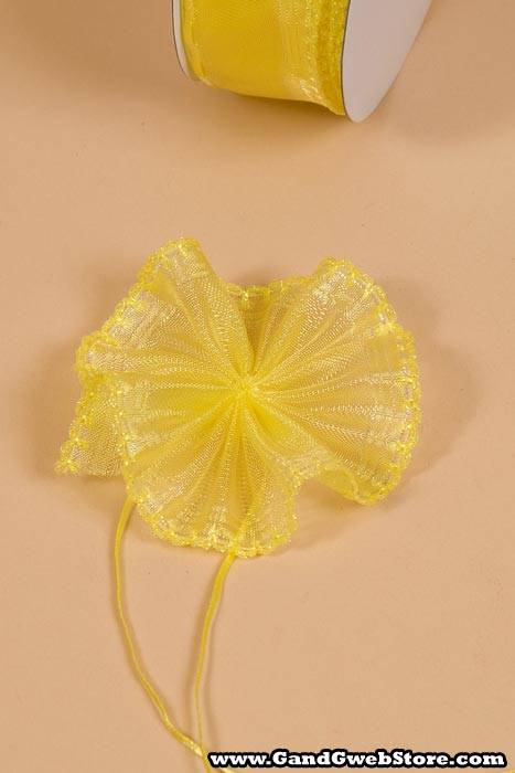 1.5" X 25yds Side Pull Bow W/white Trim Yellow