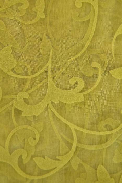 54" X 3yds Sheer/flocked Damask Sheet Olive