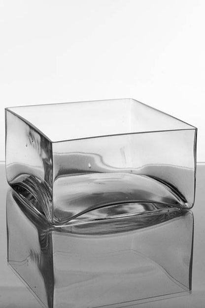7" X 7" X 4" Square Glass Vase Clear