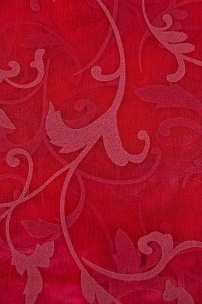 54" X 3yds Sheer/flocked Damask Sheet Fuchsia