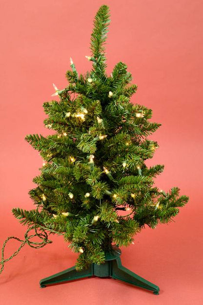 26" Pine Tree W/100 Lights Green