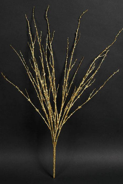 37" Glitter Twig Branch Gold