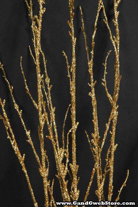 37" Glitter Twig Branch Gold