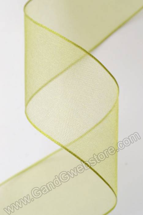 1.5" X 25yds Wired Encore Ribbon Basil