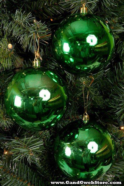 100mm Shiny Plastic Ball Hunter Green Box/6