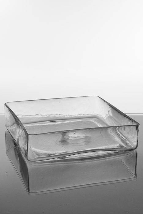 9" X 9" X 2" Square Glass Vase Clear