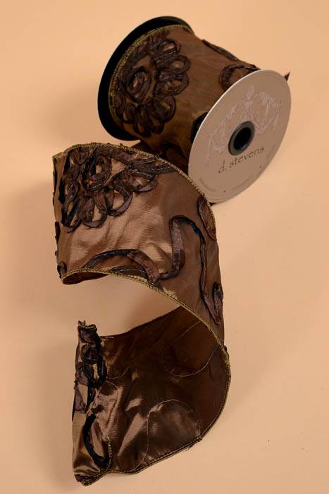 4" X 10yds Soutache Taffeta Clove