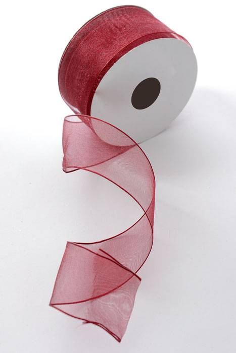 1.5" X 25yds Encore Wired Ribbon Burgundy