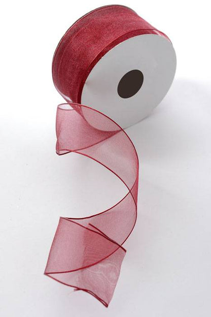 1.5" X 25yds Encore Wired Ribbon Burgundy