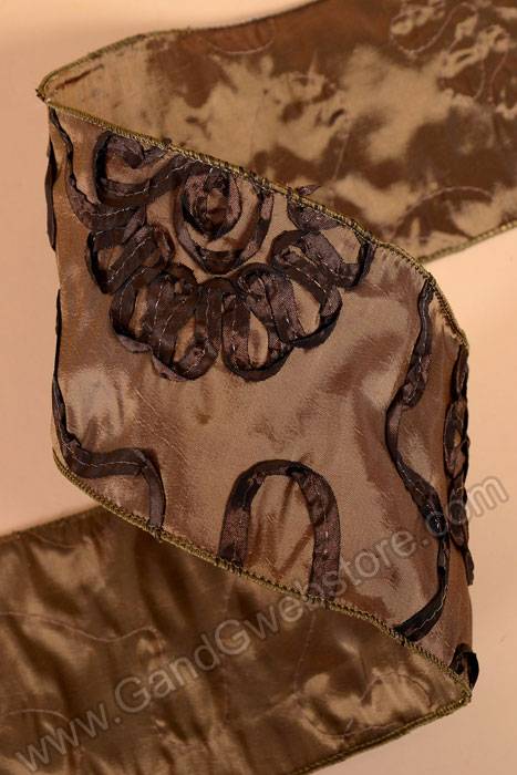 4" X 10yds Soutache Taffeta Clove