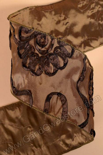 4" X 10yds Soutache Taffeta Clove