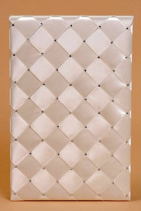 Guest Book W/ Rhinestone Ivory