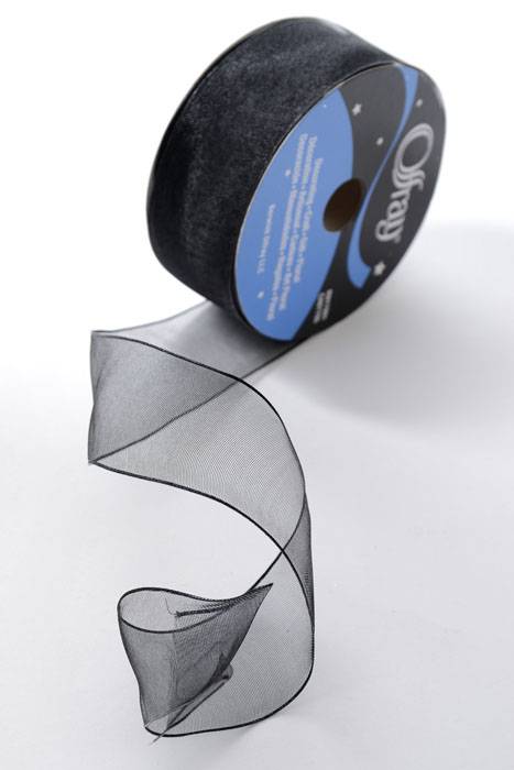 1.5" X 25yds Encore Wired Ribbon Black