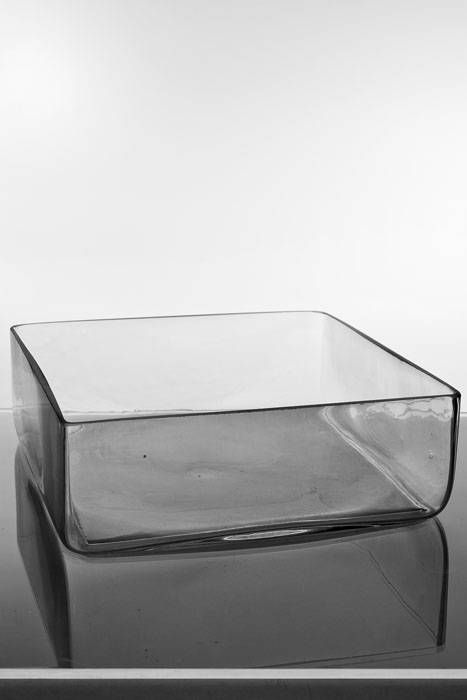 12" X 12" X 4" Square Glass Vase Clear