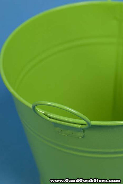 4.5" X 5.75" Round Metal Bucket Green