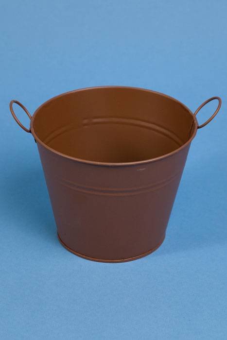 4.5" X 5.75" Round Metal Bucket Brown