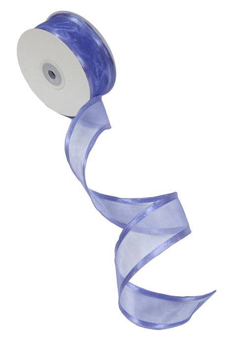Wired Sheer Ribbon W/satin Edge Delphinium 