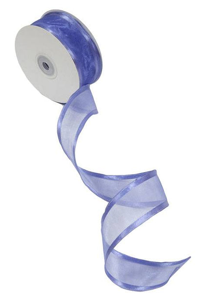 Wired Sheer Ribbon W/satin Edge Delphinium 