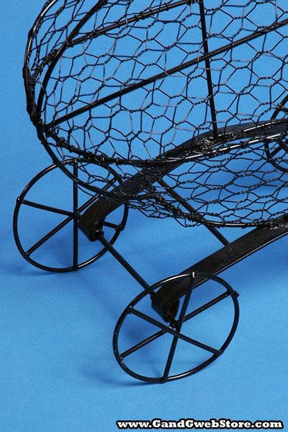 10" X 10.5" X 6.25" Wire 4-wheel Buggy Black