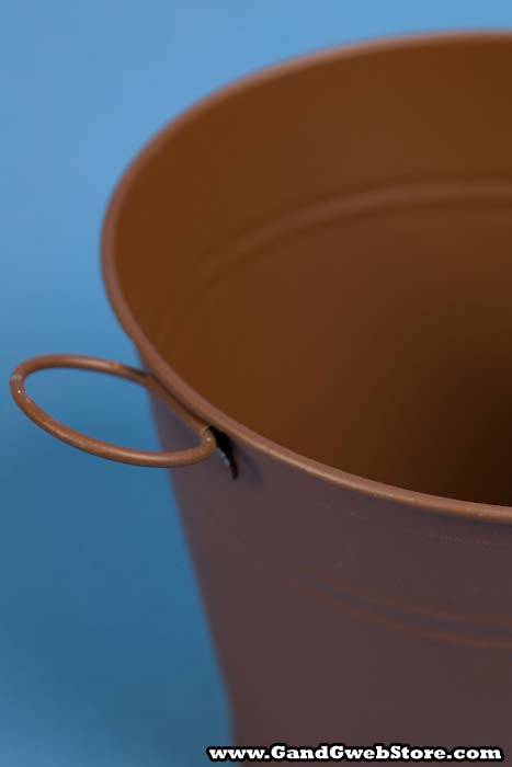 4.5" X 5.75" Round Metal Bucket Brown