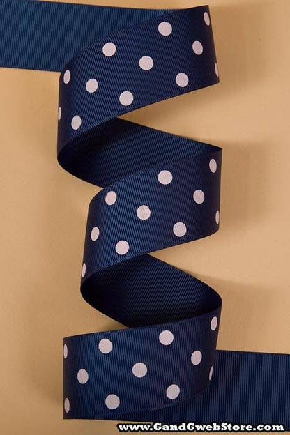 1-1/2" X 17yds Grosgrain Ribbon Navy/pearl Pink 