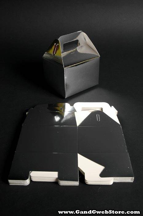 4 X 3.25 X 3"h Favor Box Silver -pkg12