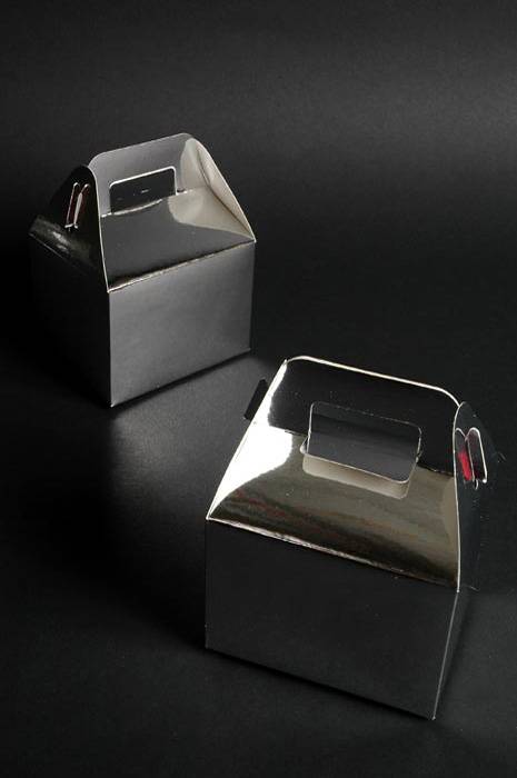 4 X 3.25 X 3"h Favor Box Silver -pkg12
