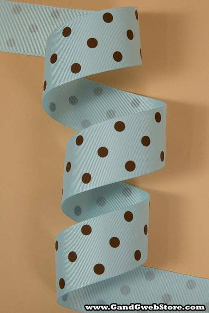 1-1/2" X 17yds Grosgrain Light Blue/turftan 