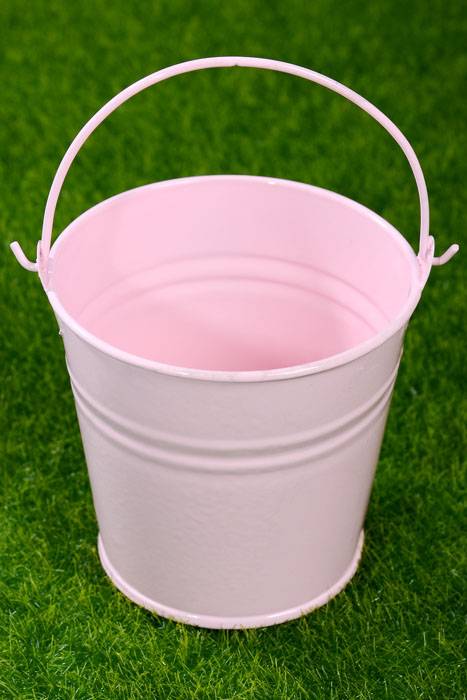 3" Decorative Metal Mini Bucket Pink Pkg/12